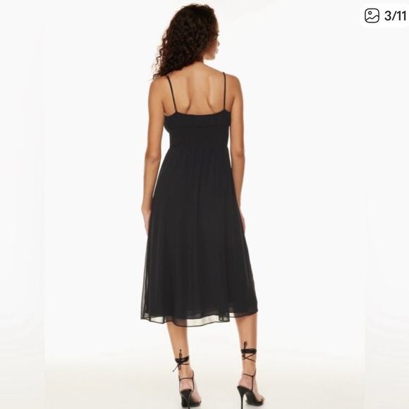 Aritzia Wilfred Genoa Midi Dress Size Small Black Classy Feminine - Picture 2 of 16